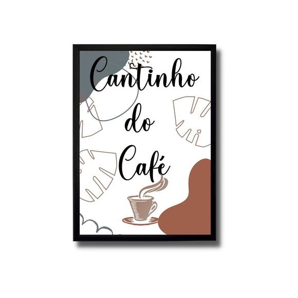 Quadro Cantinho do Café com Moldura/ Vidro 30x40cm