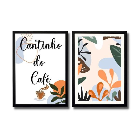 Quadro Cantinho do Café Kit 20x30 com Moldura e Vidro