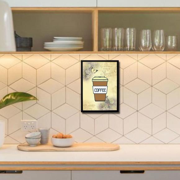 Quadro Cantinho do Café Moldura Preta com Vidro 20x30cm