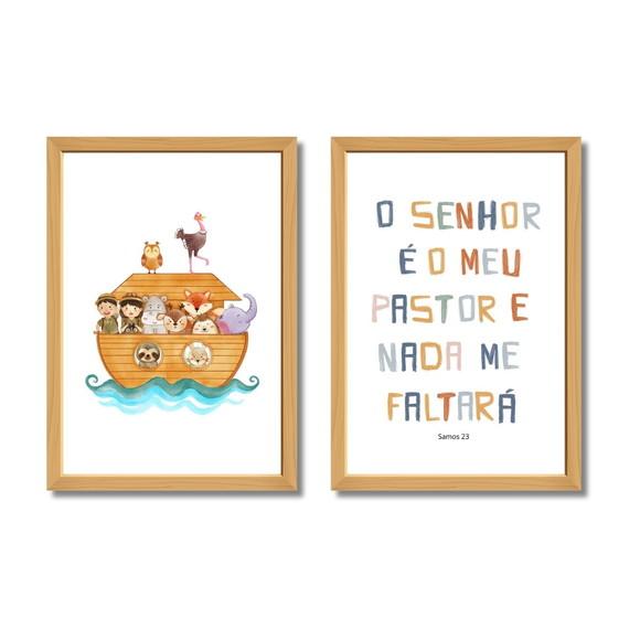 Quadro com Verso Bíblico Infantil | Moldura com Vidro 33x43