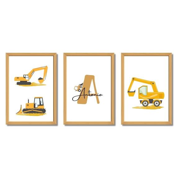 Quadro Construção Infantil | Personalizado com Nome 23x33 cm