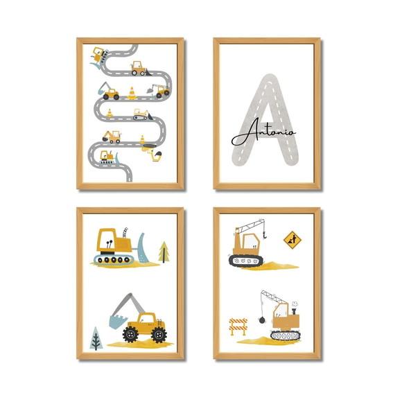 Quadro Construção Infantil | Personalizado com Nome do Bebê