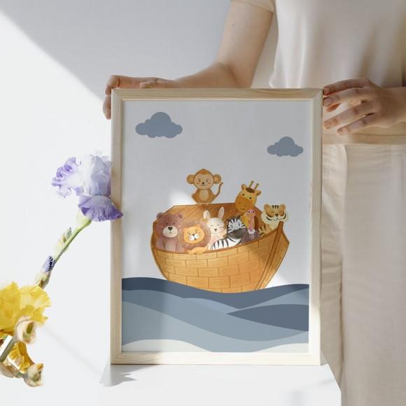 Quadro Cristão Infantil com Versículo Bíblico | com Vidro