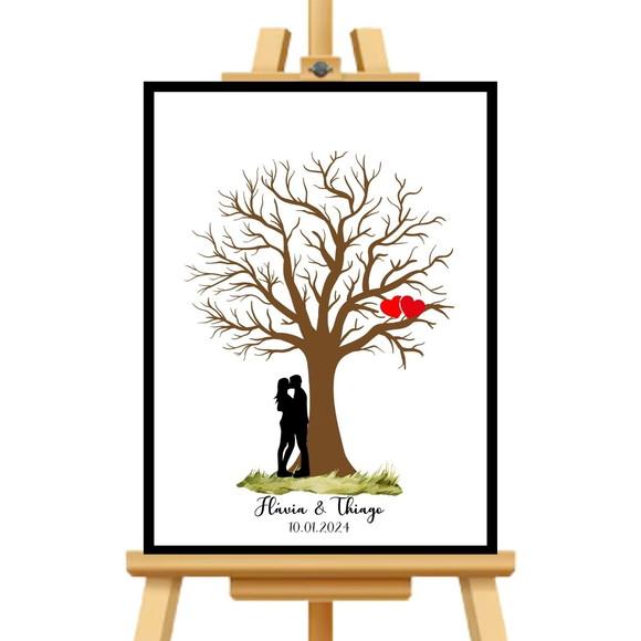 Quadro de Assinaturas Casamento Digitais Completo 33x43 cm