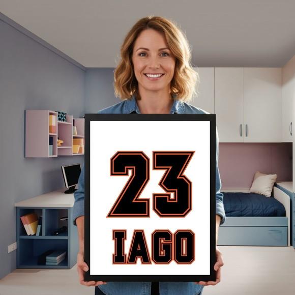 Quadro de Basquete para Quarto Gamer e Infantil com Vidro