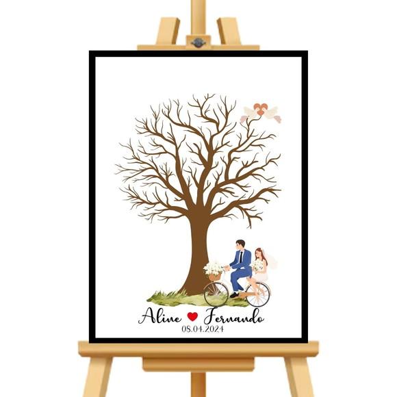 Quadro de Digital Casamento Moldura+vidro+carimbeira 33x43