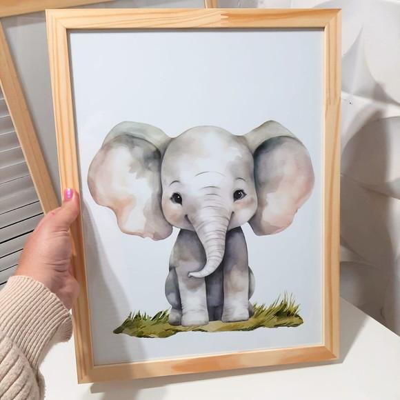 Quadro Decoração Safari Animais Quarto Infantil 33x43 cm