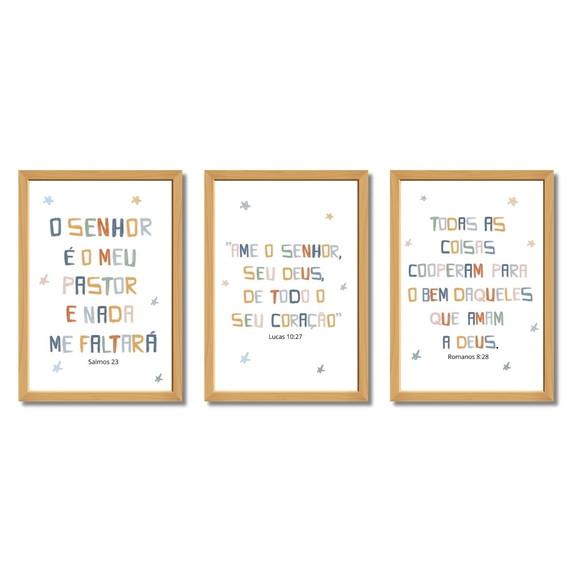 Quadro Decorativo Bíblico Infantil Vidro Luxo Quarto Bebê