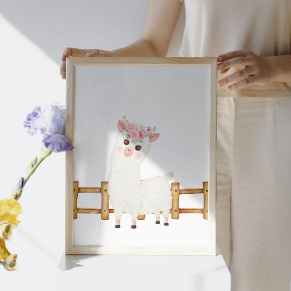 Quadro Decorativo Fazendinha Quarto de Menina Nome 33x43 cm