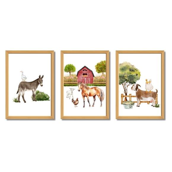 Quadro Decorativo Fazendinha Quarto de Menino 23x33 cm