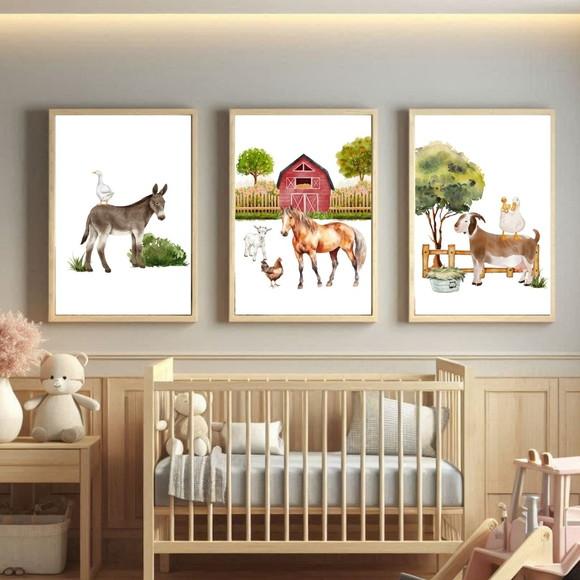 Quadro Decorativo Fazendinha Quarto de Menino 23x33 cm