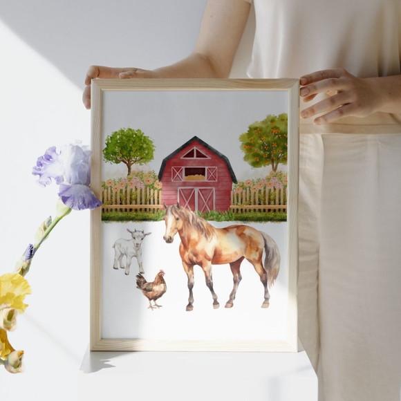 Quadro Decorativo Fazendinha Quarto de Menino 23x33 cm