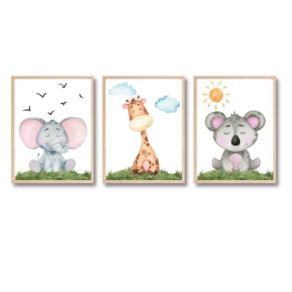 Quadro Decorativo Infantil Bebe Tema Safari 23x33 cm