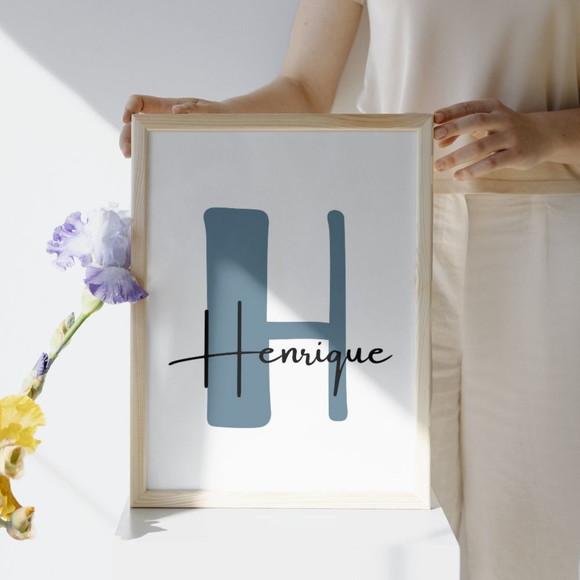 Quadro Decorativo Infantil com Nome para Menino 23x33cm