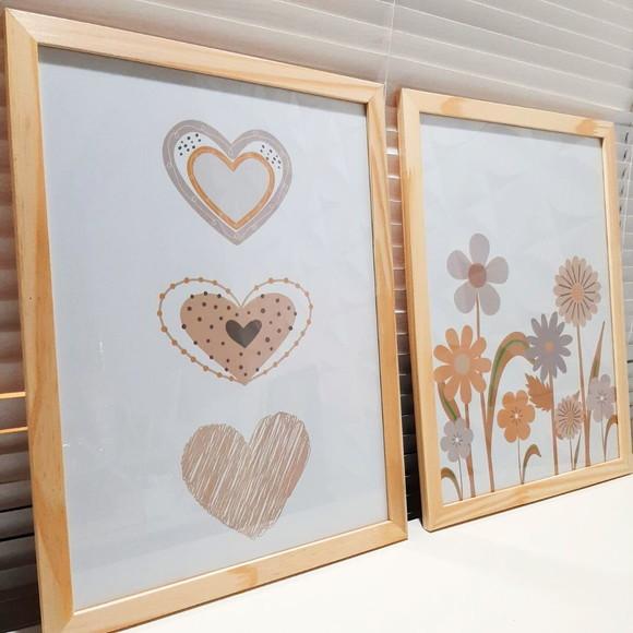 Quadro Decorativo Infantil Feminino Jardim Boho 33x43 cm