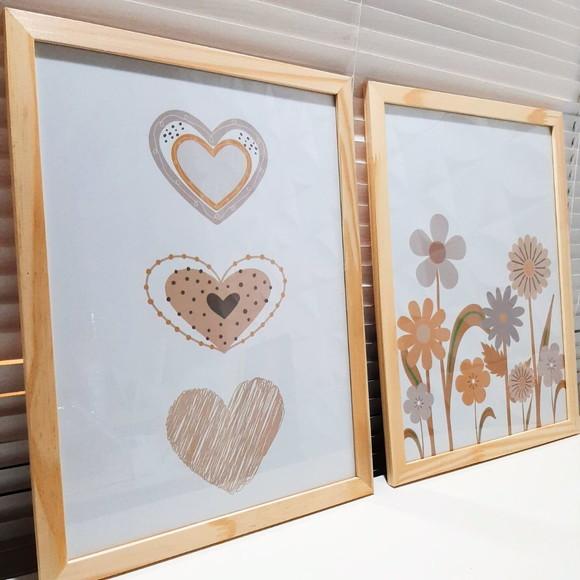 Quadro Decorativo Infantil Feminino Jardim Boho 33x43 cm