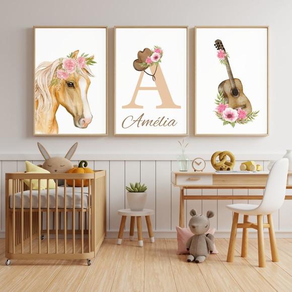 Quadro Decorativo Infantil Feminino Personalizado 33x43 cm