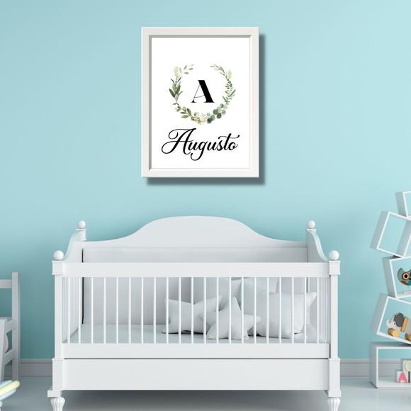 Quadro Decorativo Infantil Personalizado Nome Bebe 33x43 cm