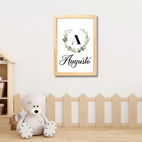 Quadro Decorativo Infantil Nome Bebe Personalizado 33x43 cm