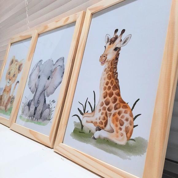 Quadro Decorativo Infantil Quarto de Menino Safari 33x43 cm