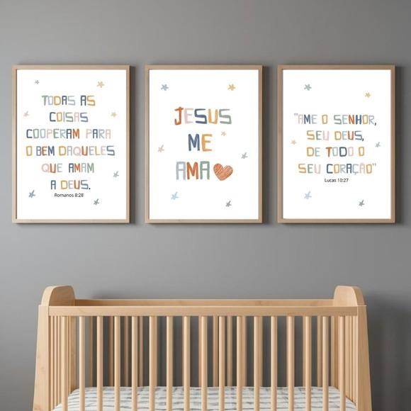 Quadro Decorativo Infantil Versículos Bíblicos Quarto Bebê