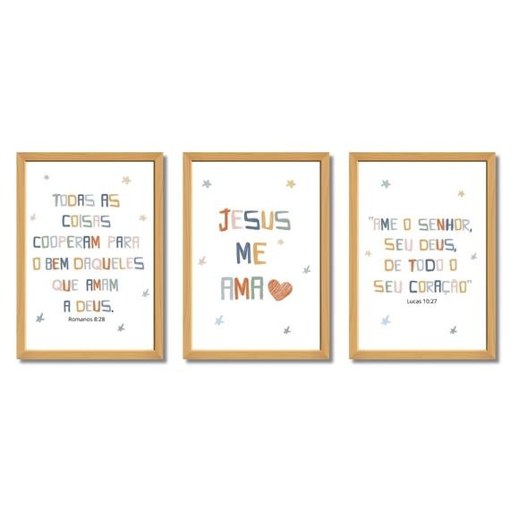 Quadro Decorativo Infantil Versículos Bíblicos Quarto Bebê