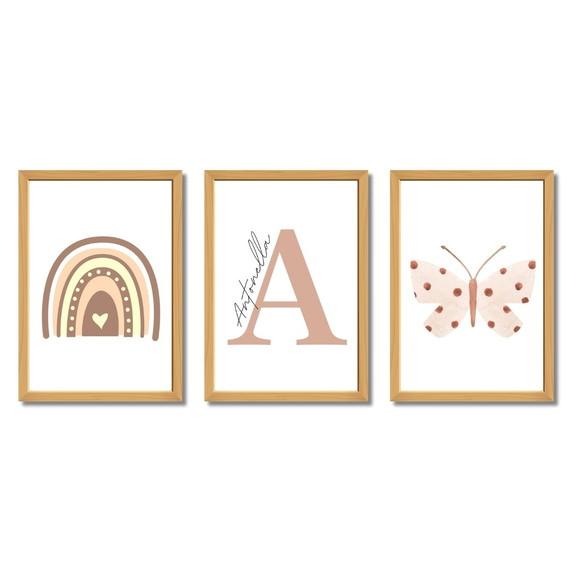 Quadro Decorativo Menina Tema Infantil Delicado com Nome