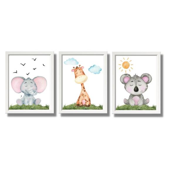 Quadro Decorativo para Quarto de Bebe Tema Safari 23x33 cm