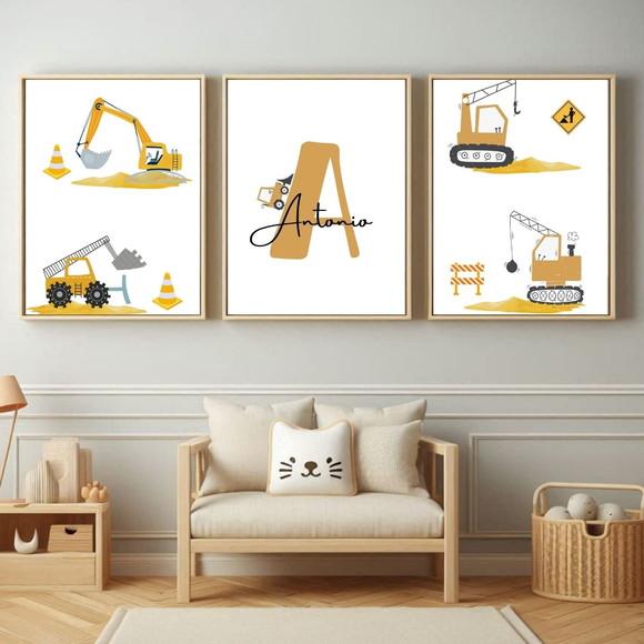Quadro Decorativo para Quarto de Menino Personalizado Trator