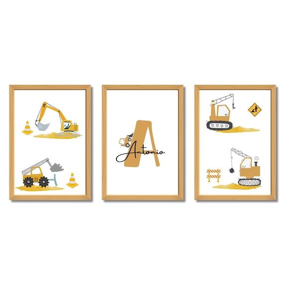 Quadro Decorativo para Quarto de Menino Personalizado Trator
