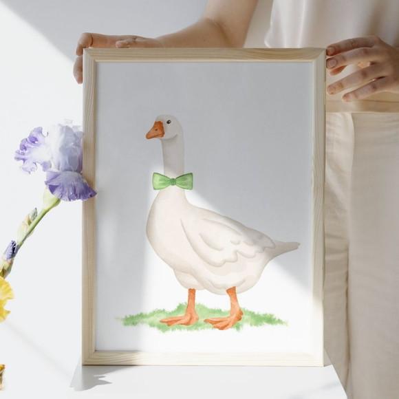 Quadro Decorativo Patinho Personalizado Menino com Vidro