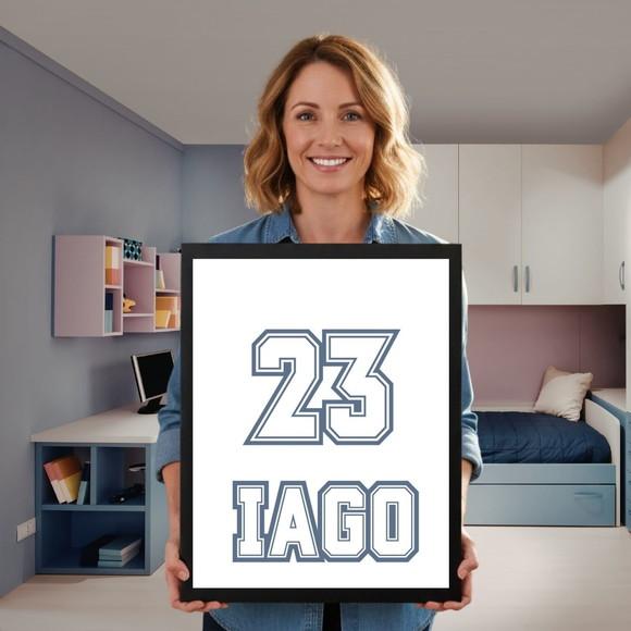 Quadro Decorativo Quarto Menino Esporte Basquete com Vidro