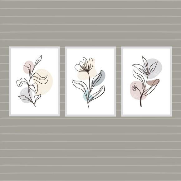 Quadro Decorativo Vidro para Quarto ou Sala Abstrato 33x43cm