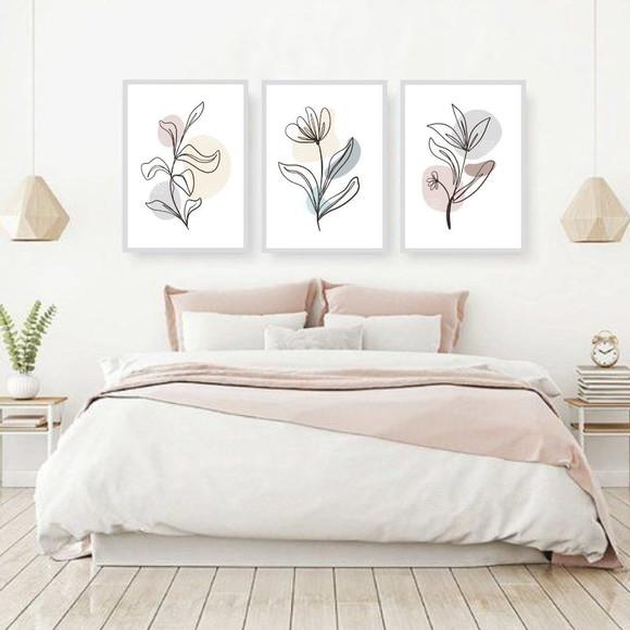 Quadro Decorativo Vidro para Quarto ou Sala Abstrato 33x43cm
