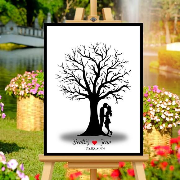 Quadro Digital Casamento Moldura+vidro+carimbeira 33x43 cm