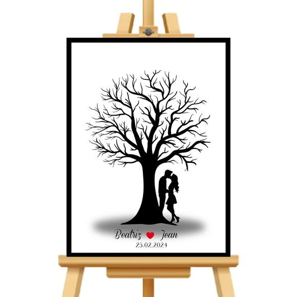 Quadro Digital Casamento Moldura+vidro+carimbeira 33x43 cm