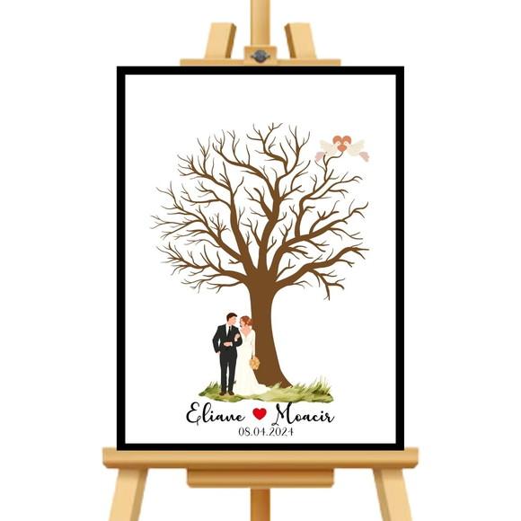 Quadro Digital para Casamento Moldura+vidro+carimbeira 33x43