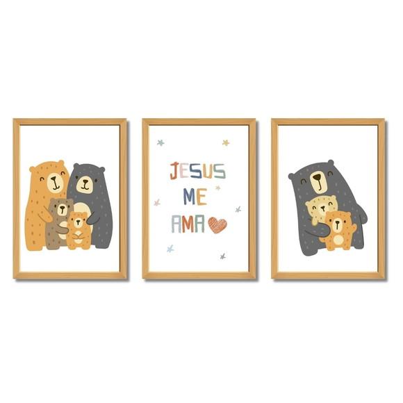 Quadro Infantil Bíblico para Decoração Quarto Bebê com Vidro