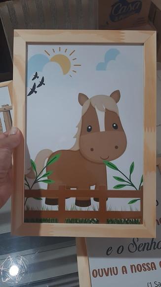 Quadro Infantil Decorativo Fazendinha com Nome 20x30 C/vidro