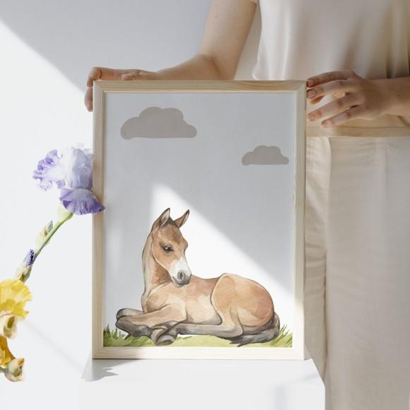 Quadro Infantil Fazendinha Personalizado Nome Moldura 33x43