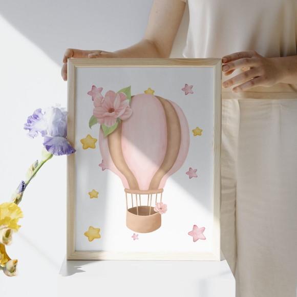 Quadro Infantil Feminino com Nome Personalizado | com Vidro