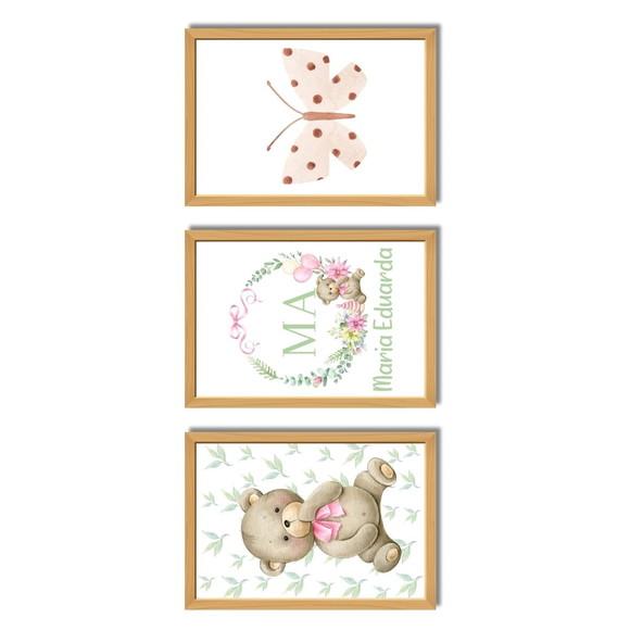 Quadro Infantil Feminino para Decoração de Quarto 23x33 cm