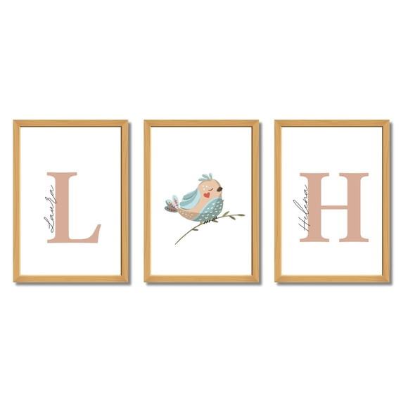 Quadro Infantil Irmãs Personalizado | Moldura com Vidro