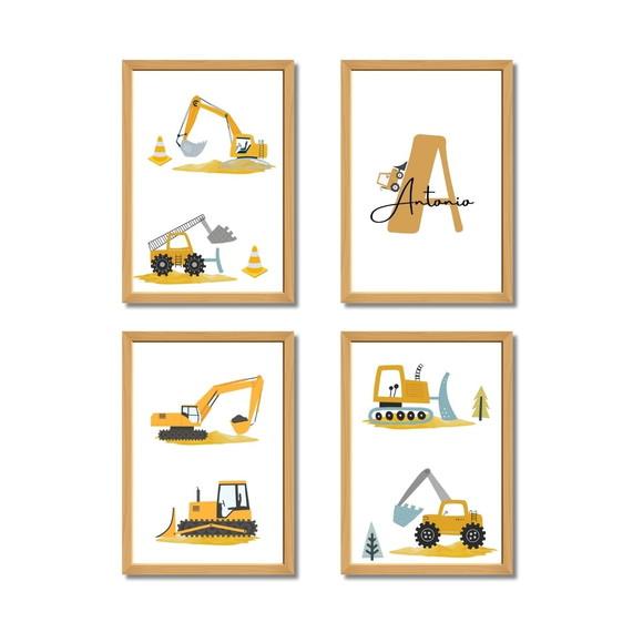 Quadro Infantil Personalizado Tema Trator | Moldura e Vidro