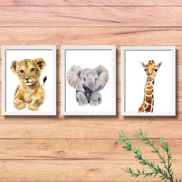 Quadro Infantil Safari Decoracao Quarto De Bebe 20x30 C/vido