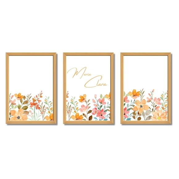 Quadro Jardim Personalizado Quarto de Menina com Vidro 23x33