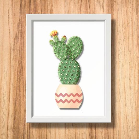 quadro lavanderia cacto decoração moldura e vidro 30x40cm