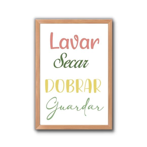 Quadro Lavanderia Decoração Moldura e Vidro Divertido 30x40
