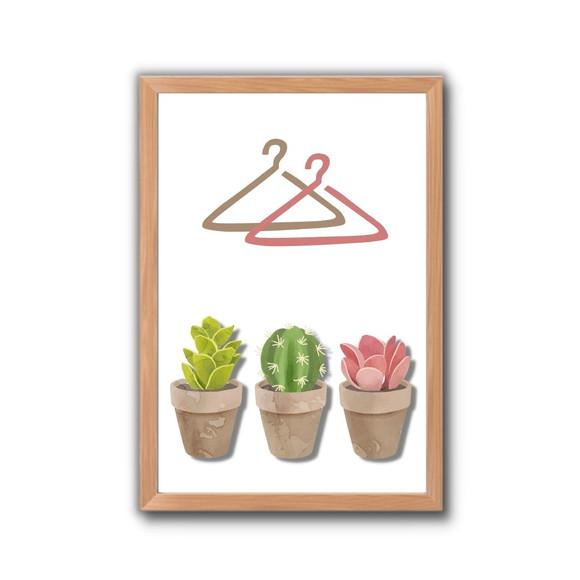 Quadro Lavanderia Decoração Moldura e Vidro Vasinhos 30x40cm