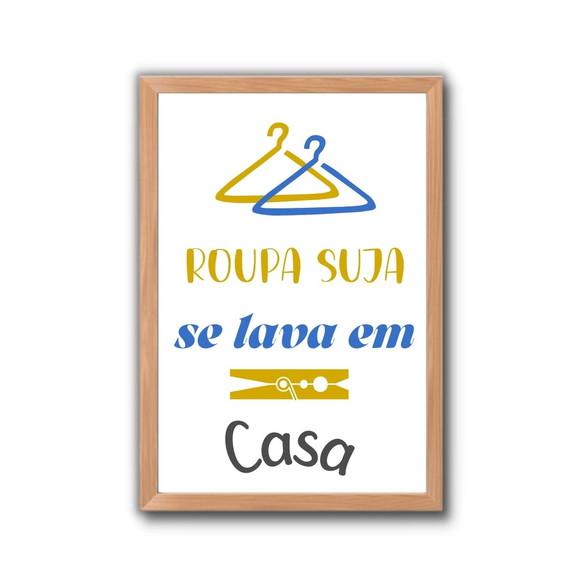 Quadro Lavanderia Decoração Moldura/vidro Frases Humor 30x40